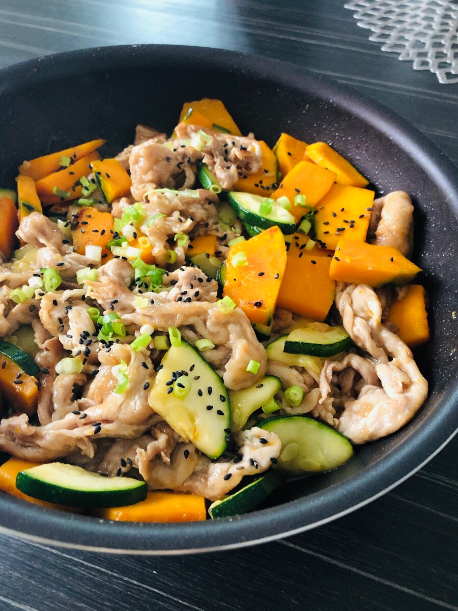 ズッキーニとかぼちゃの旨ポン豚肉炒め レシピ 作り方 By Ma Ma Yu Mi 楽天レシピ ズッキーニとかぼちゃの旨ポン豚肉炒め レシピ 作り方 By Ma Ma Yu Mi 楽天レシピ
