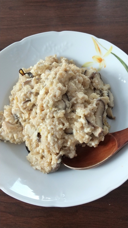 しいたけと豆腐の味噌クリーミーパスタ