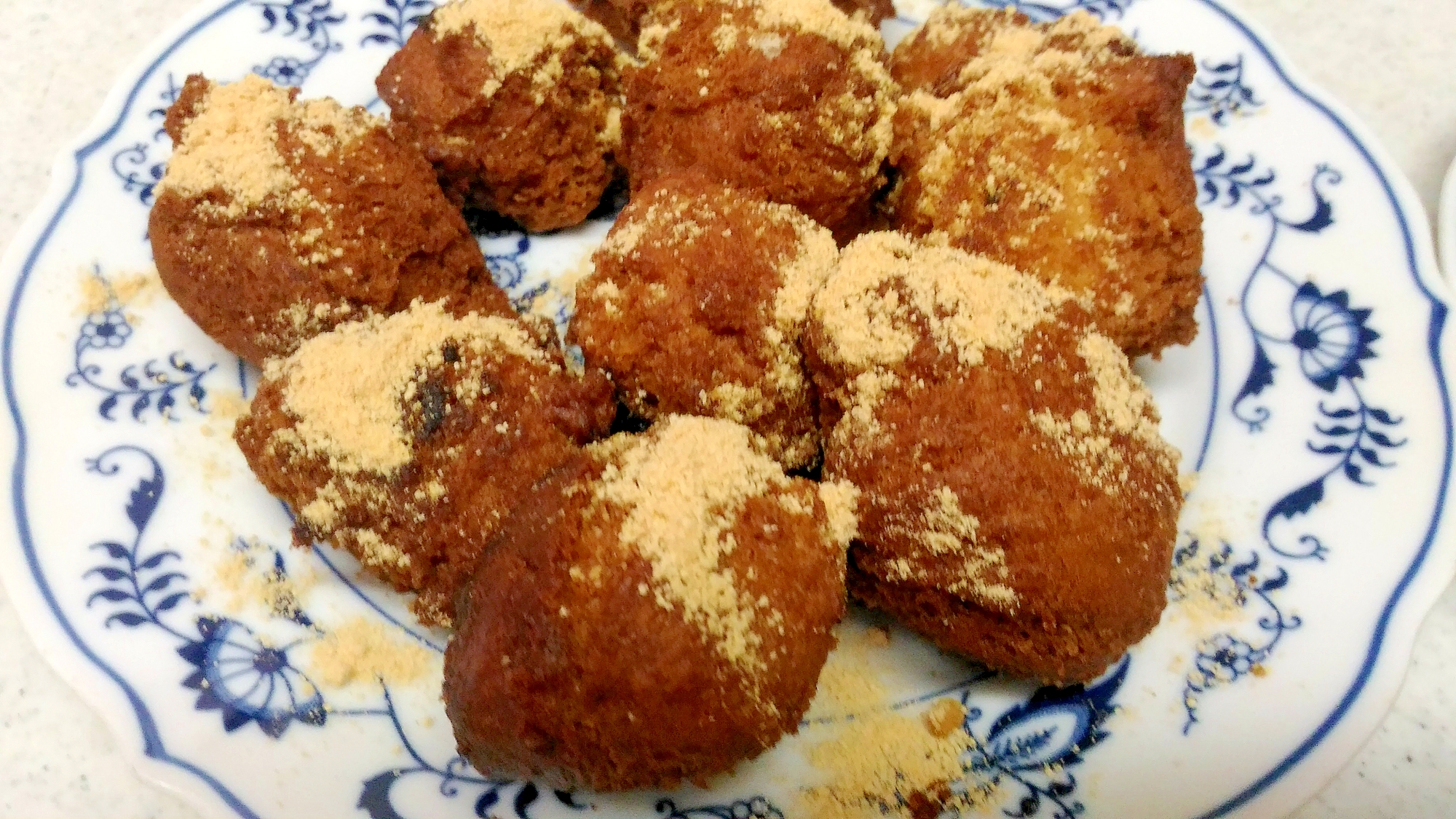 重曹でふっくらドーナツ きな粉掛け