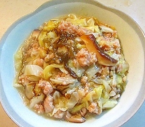 もずく酢を使って！キャベツのそぼろあんかけ レシピ・作り方 by