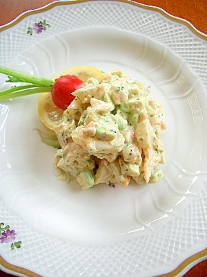 えびとアボカドのにんにくマヨネーズ和え