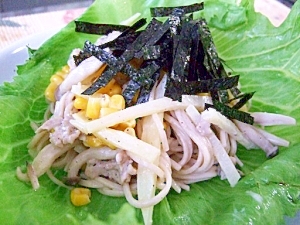 きのことポテトの蕎麦サラダ