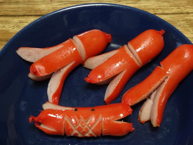 うちのお弁当「たこさん＆カニさんウインナ―」