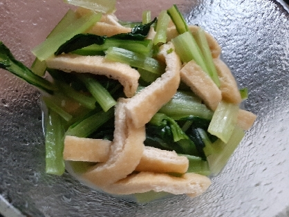 【簡単レンジ調理×白だし】小松菜とうす揚げの煮浸し