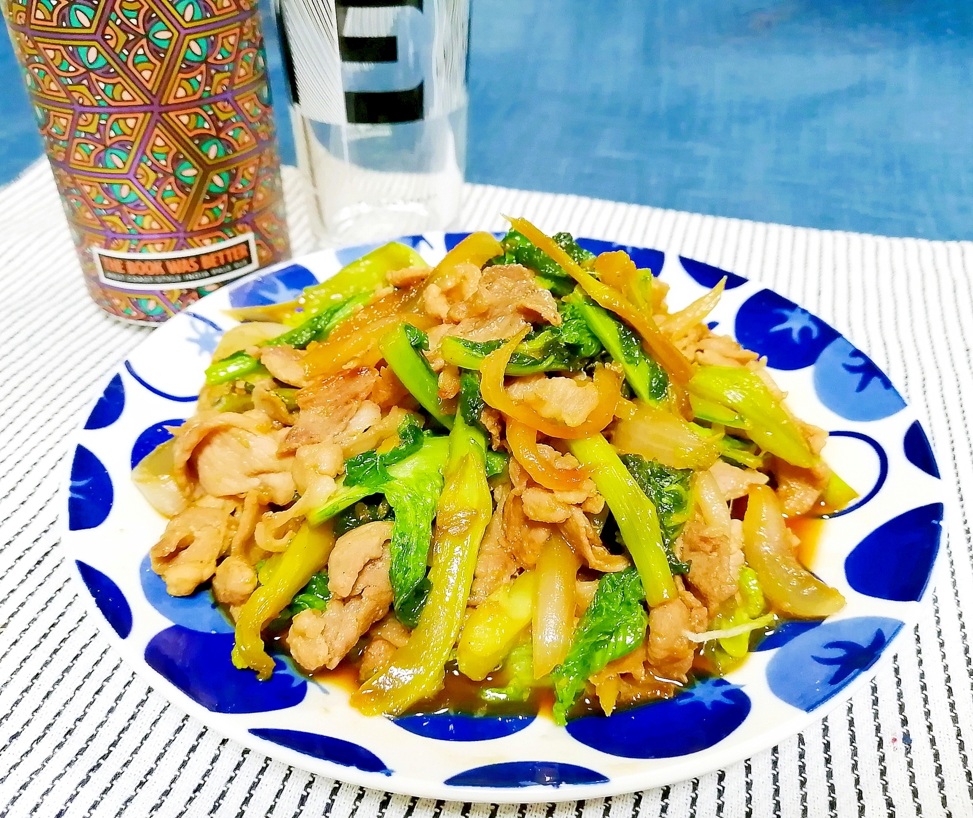 春を感じる♪菜の花と豚肉の生姜焼き
