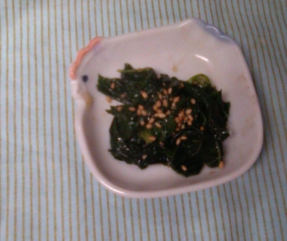 レンジで簡単　つるむらさきのおひたし