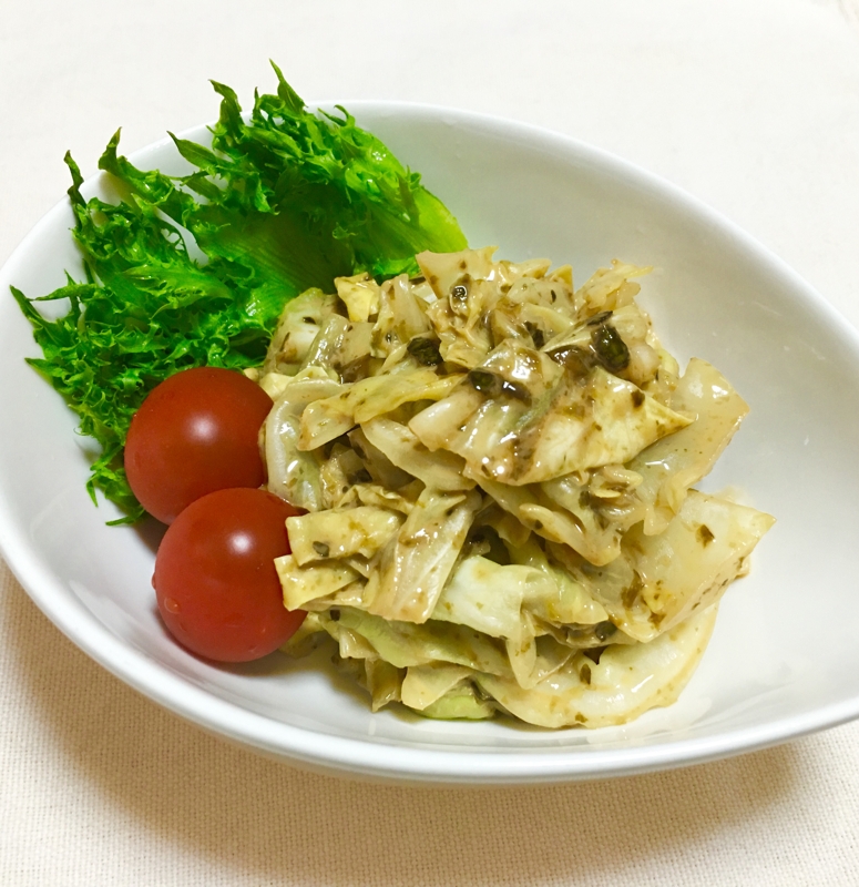 レンジでチン！キャベツと海苔の佃煮マヨ和え♡