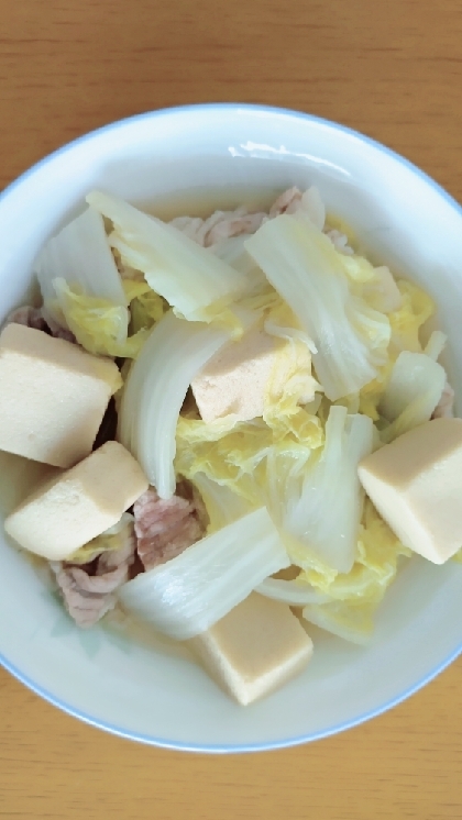 高野豆腐と白菜豚肉の簡単煮