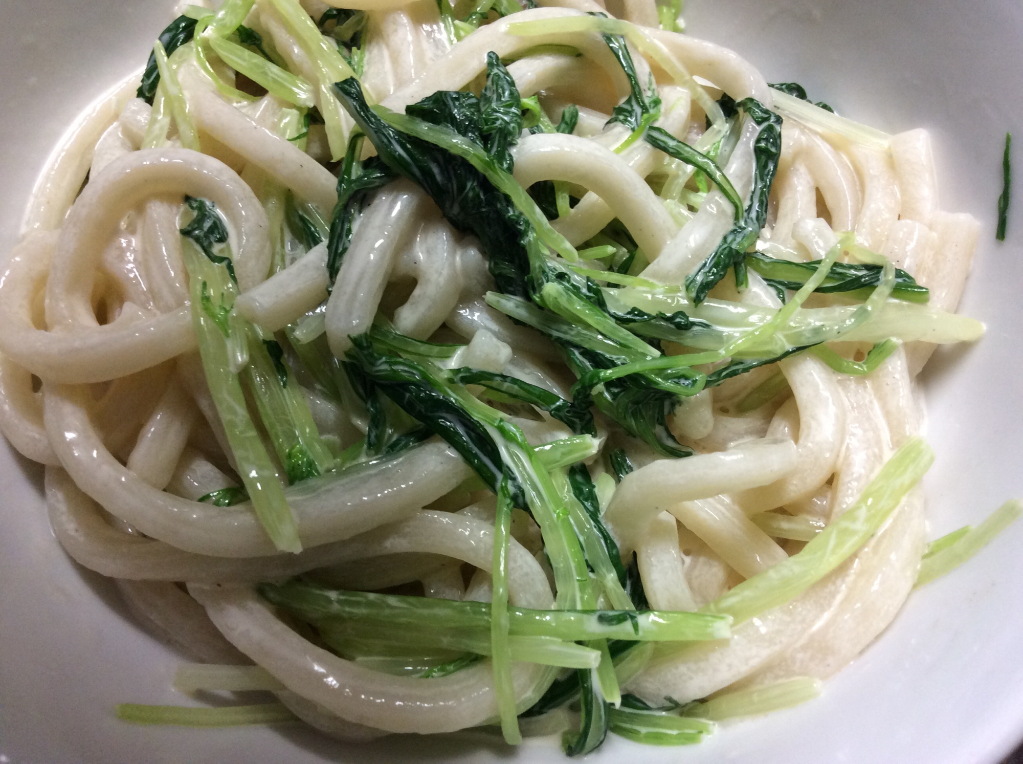 水菜マヨうどん