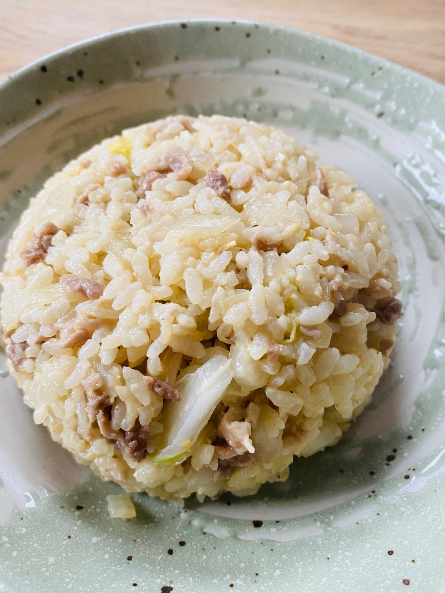 豚こまと玉ねぎと白菜のチャーハン