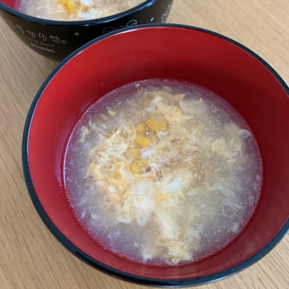 とうもろこしと卵で作る！中華風コーンスープ