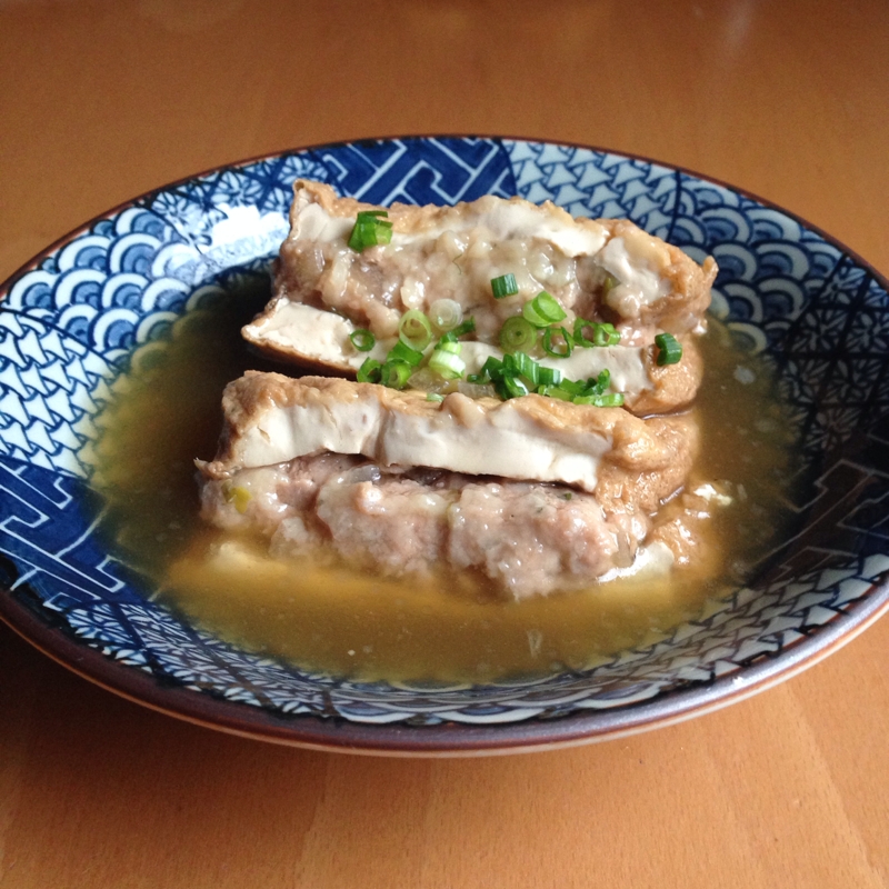 厚揚げの肉詰め煮♪