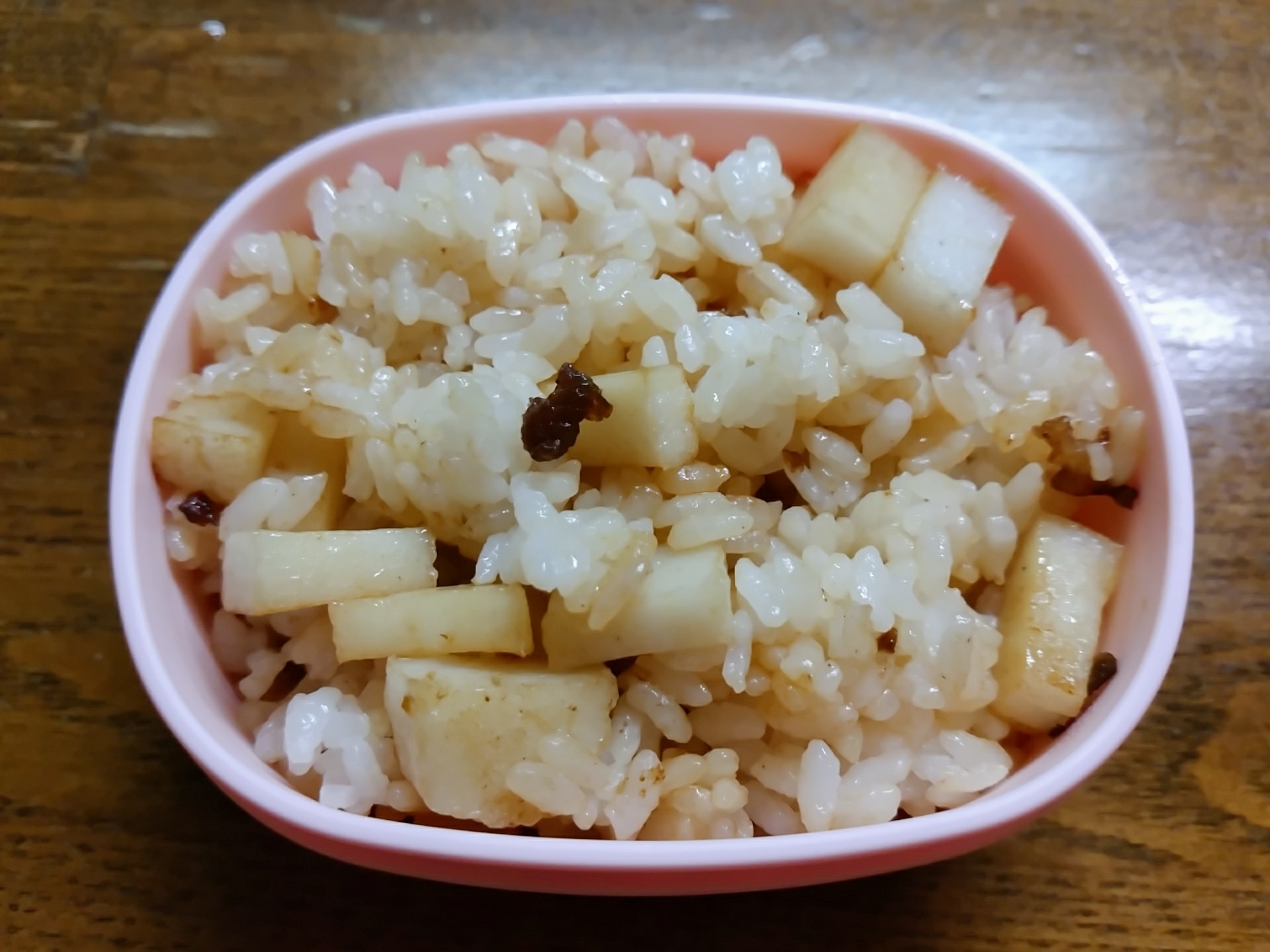 上天ぷらとミンチのオイスター炒めご飯