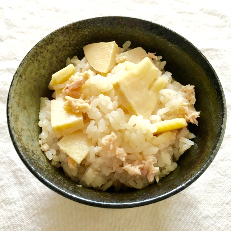 水煮で簡単っ！！たけのこツナの旨い炊き込み御飯♡