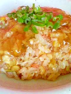 たらこコーンのバターしょう油あんかけチャーハン レシピ 作り方 By ken1 楽天レシピ