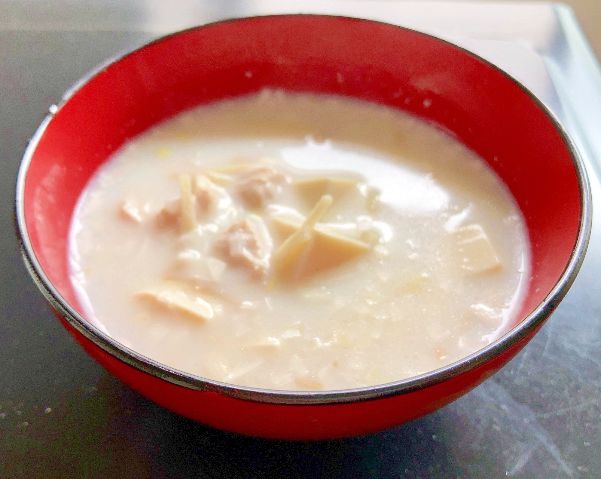 豆腐の牛乳中華スープ