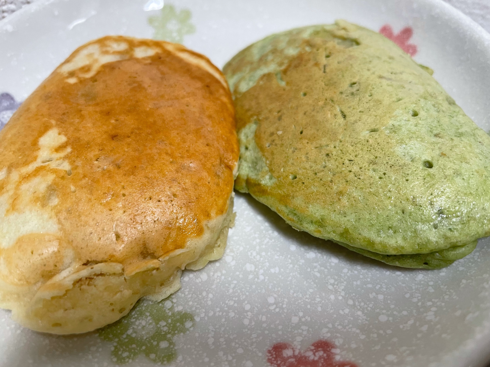 オートミールバナナ抹茶ホットケーキ