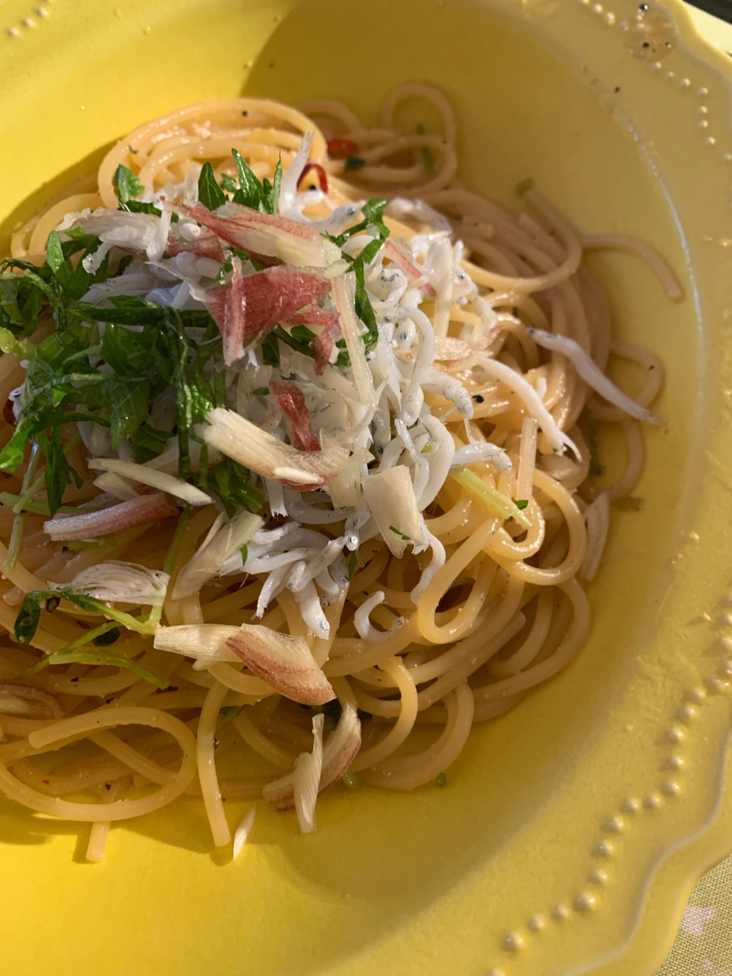 薬味たっぷり 簡単和風ペペロンチーノ レシピ 作り方 By まみこっこ 楽天レシピ