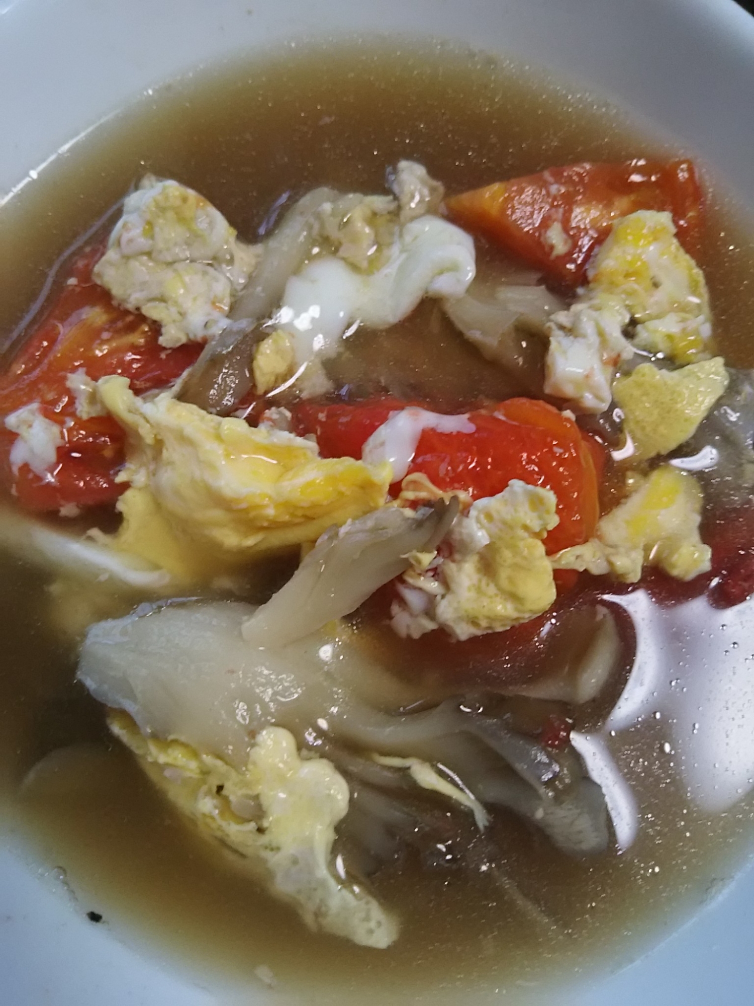 トマトと舞茸の卵スープ(^^)
