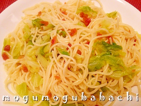 からすみとキャベツのスパゲッティ