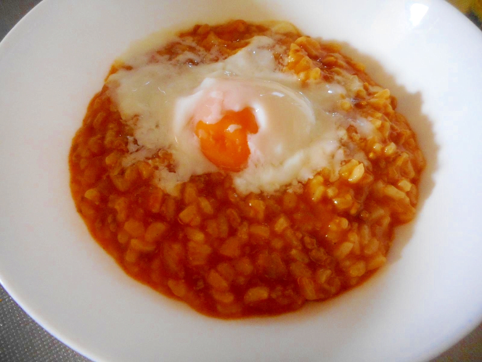 ひき肉と玉ねぎのカレーリゾット