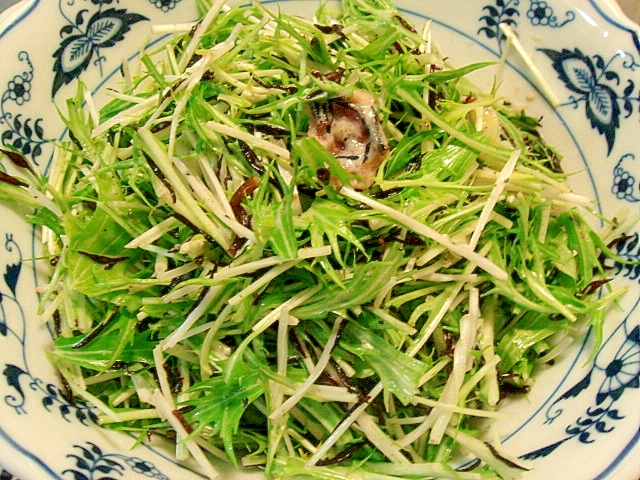 水菜とひじきの梅マヨ