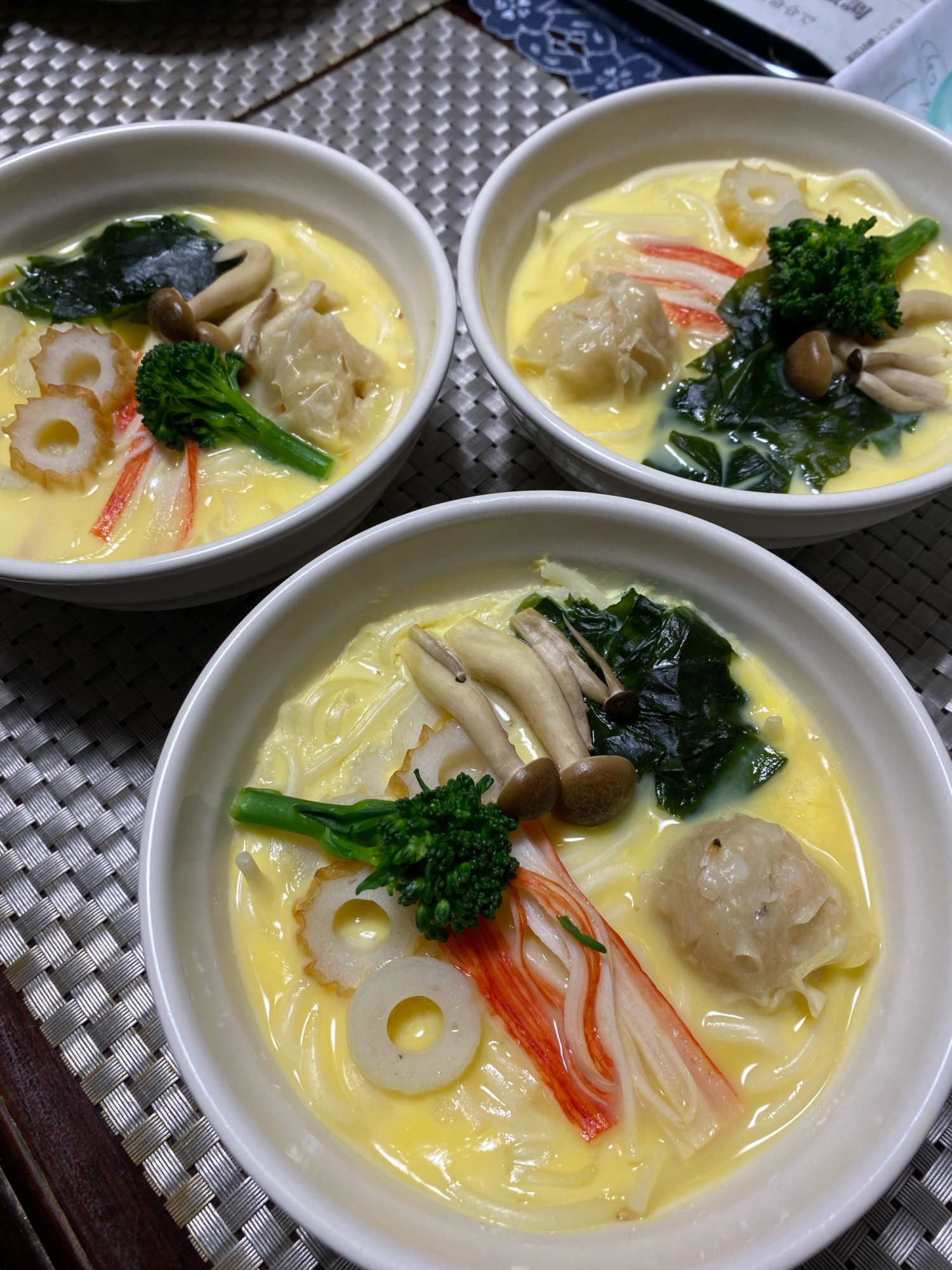 レンジで作る❣️うどん入り茶碗蒸し