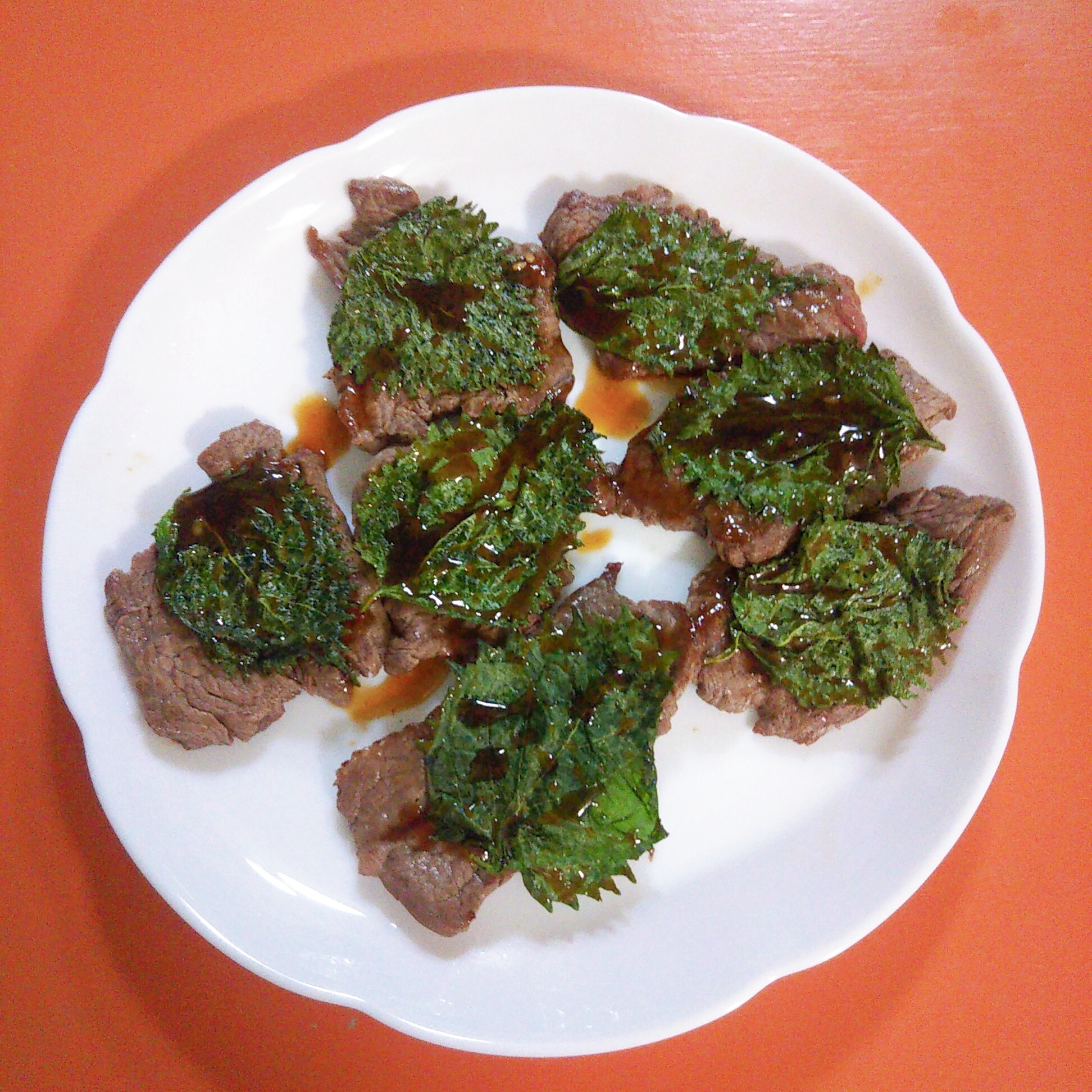 大葉乗せ☆焼き肉