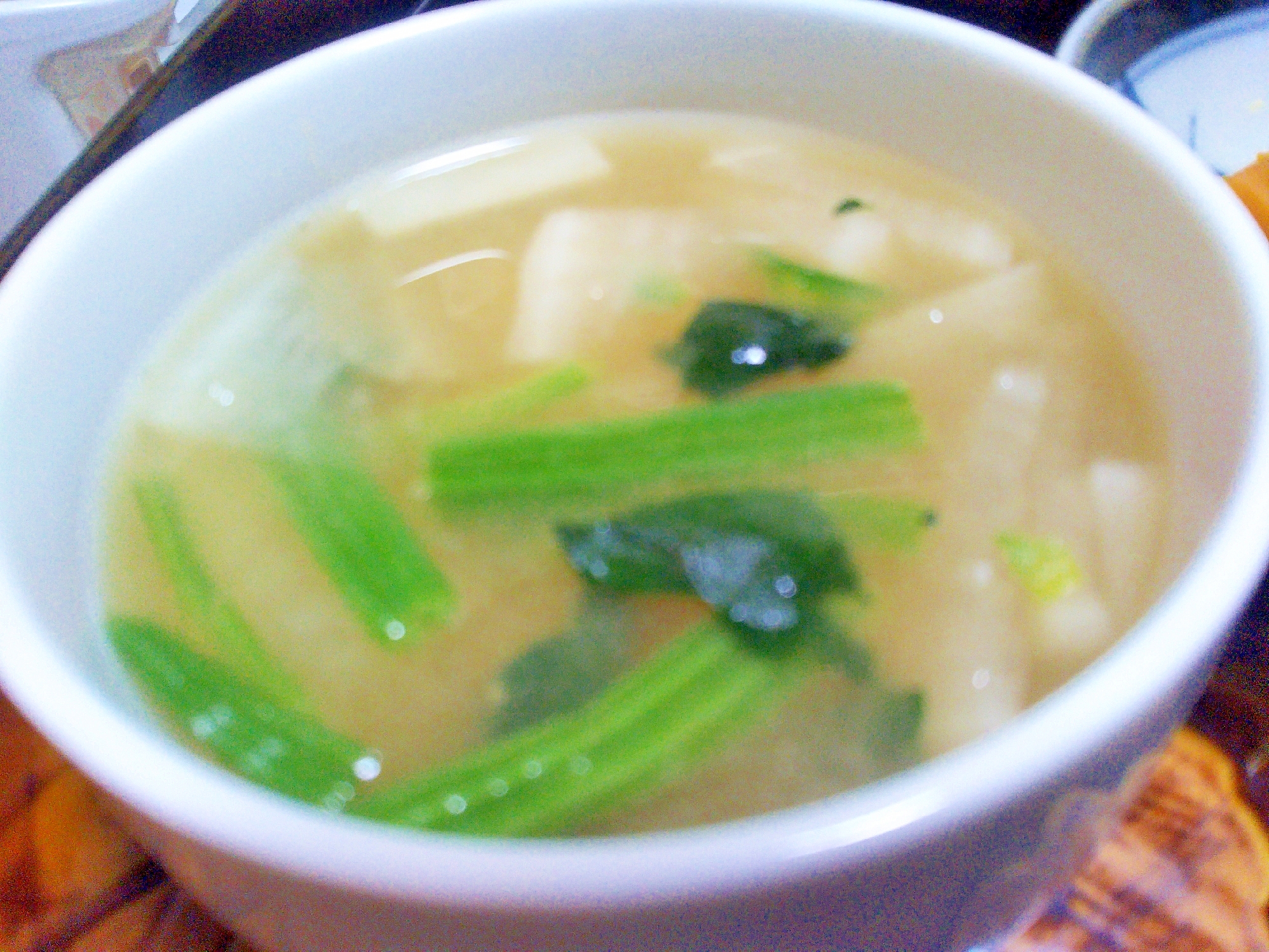 蕪と小松菜の味噌汁