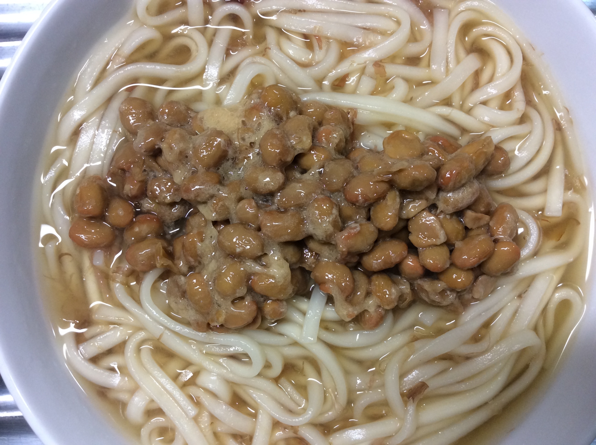 納豆にゅるにゅる温うどん