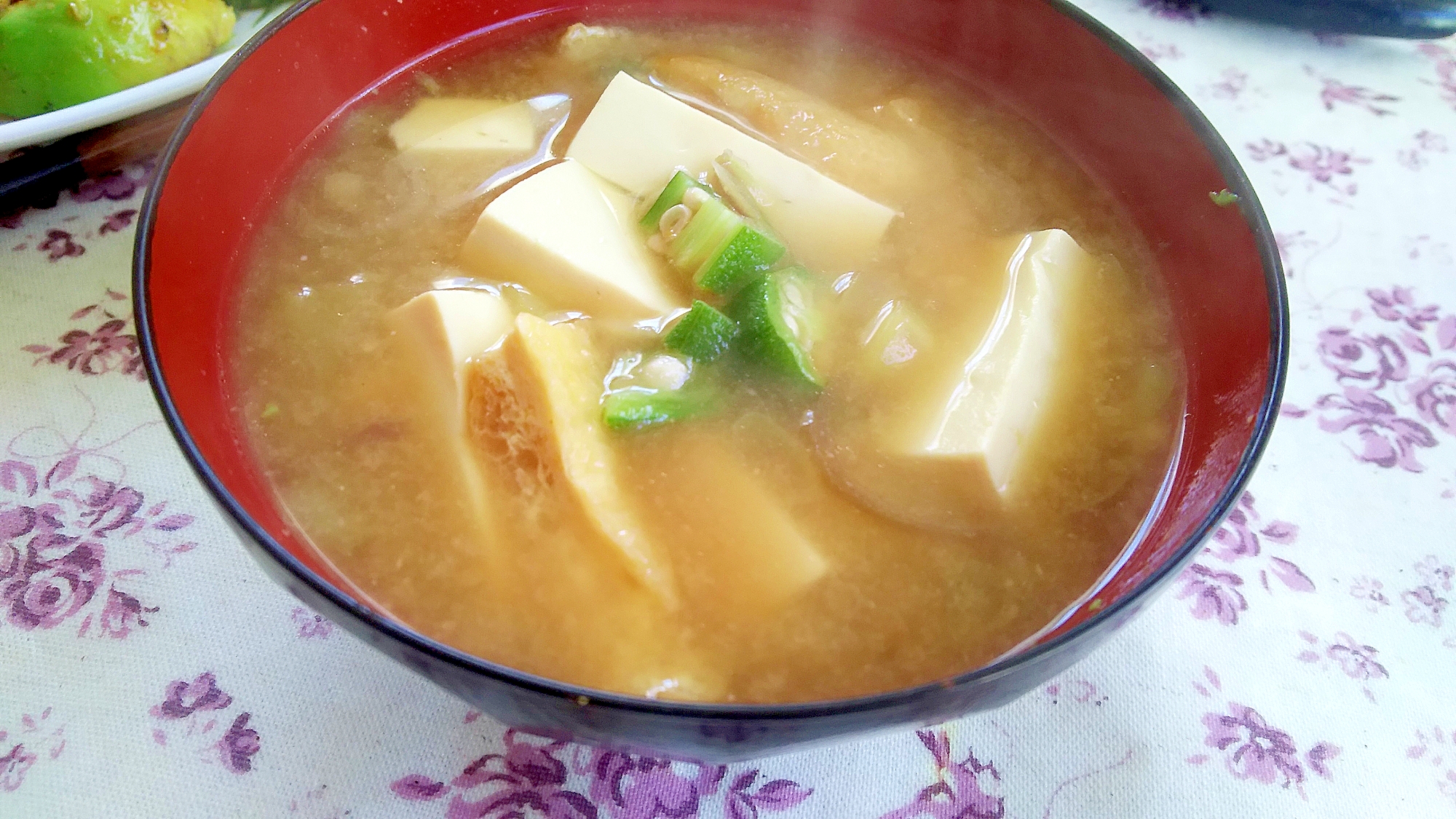 １日目標30品目！豆腐と油あげ+αお味噌汁