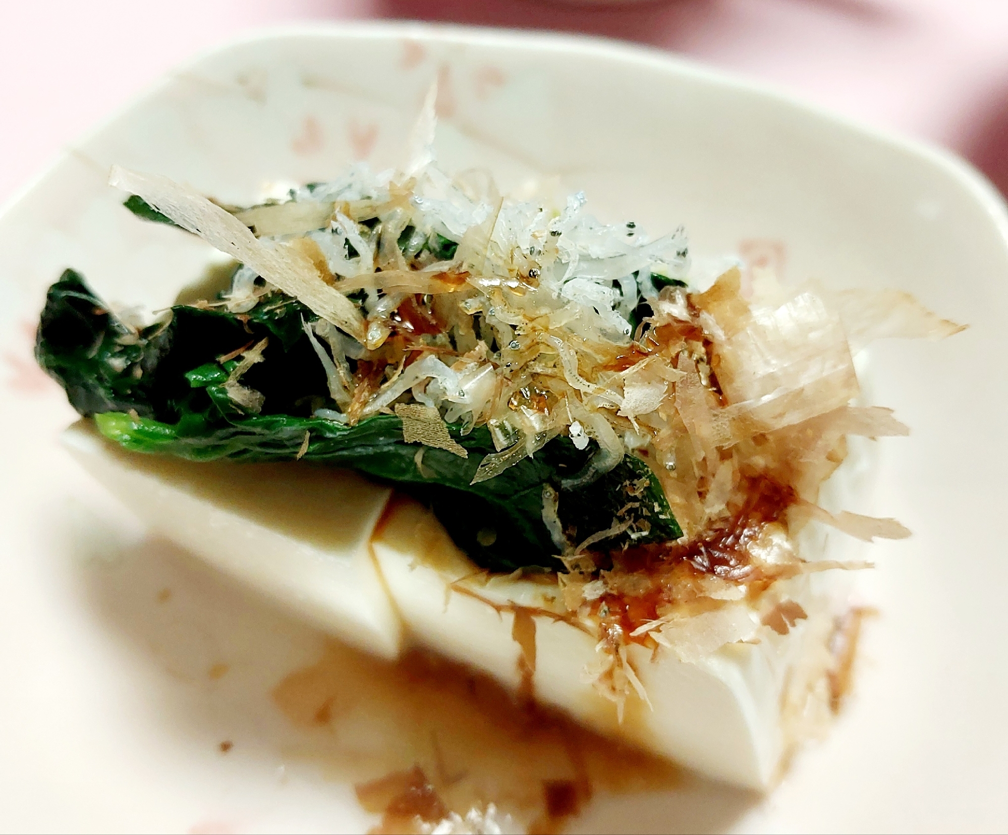 ほうれん草じゃこの冷奴