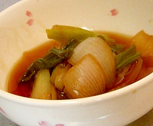 和食の一品、葉玉ねぎの甘辛煮