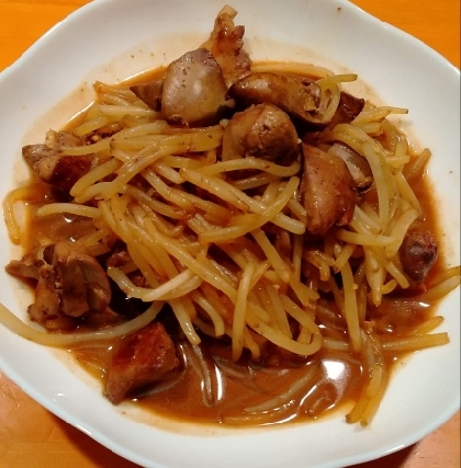 ニラなしで❤鶏レバー＆もやし炒め♪（にんにく醤油）