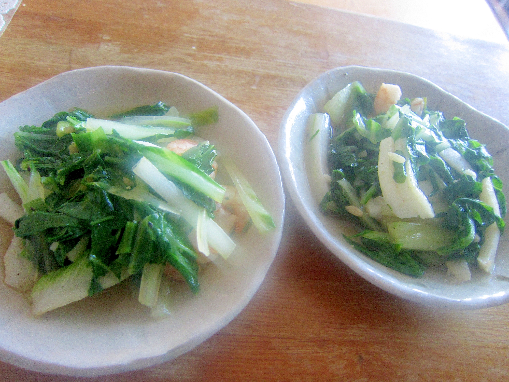 白菜と海老の生姜フライパングリル