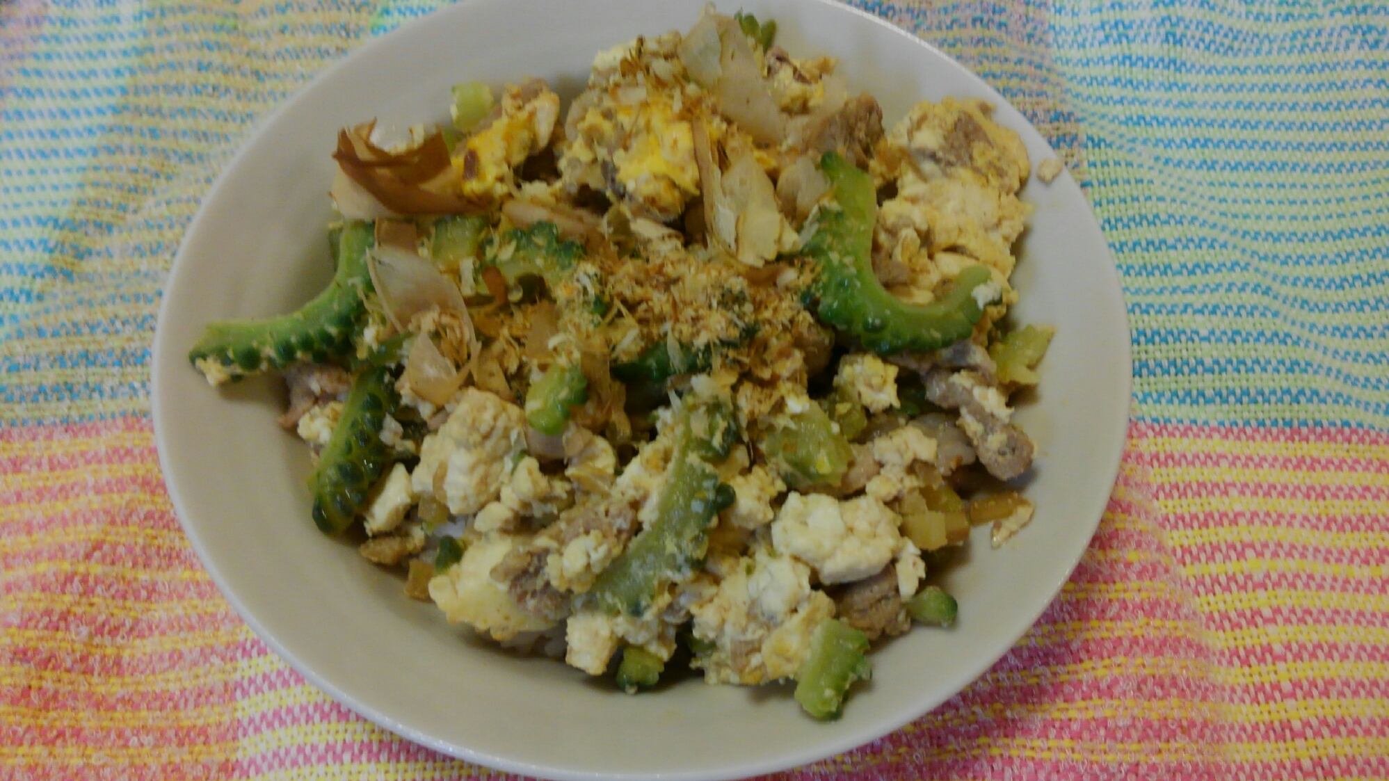 ゴーヤチャンプル丼(^o^)