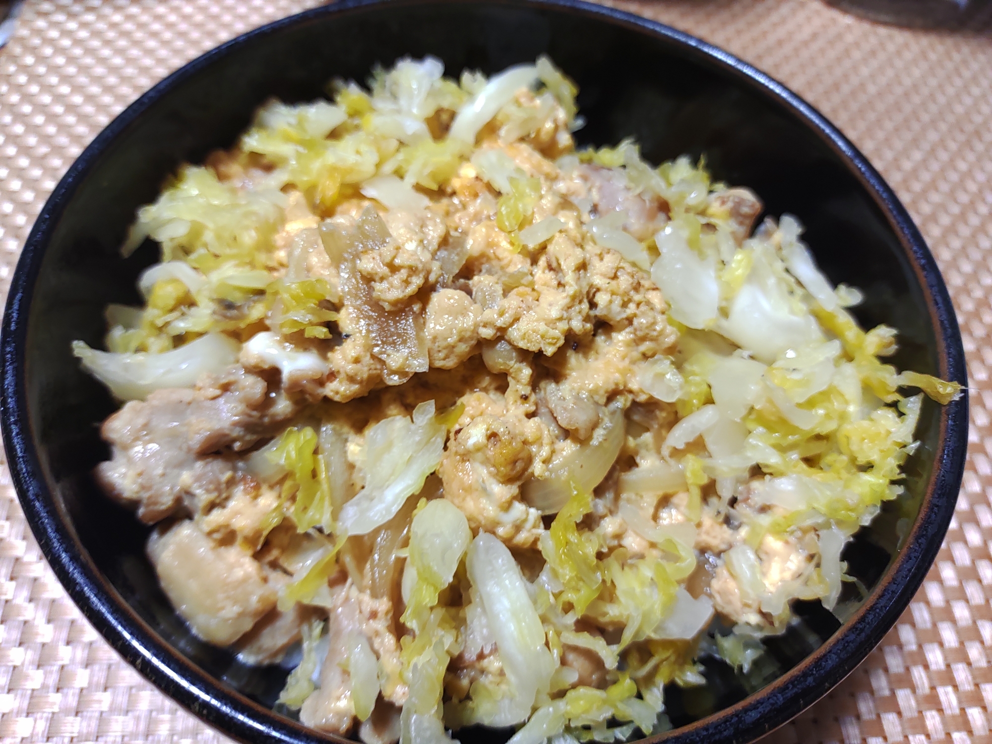 白菜入り親子丼