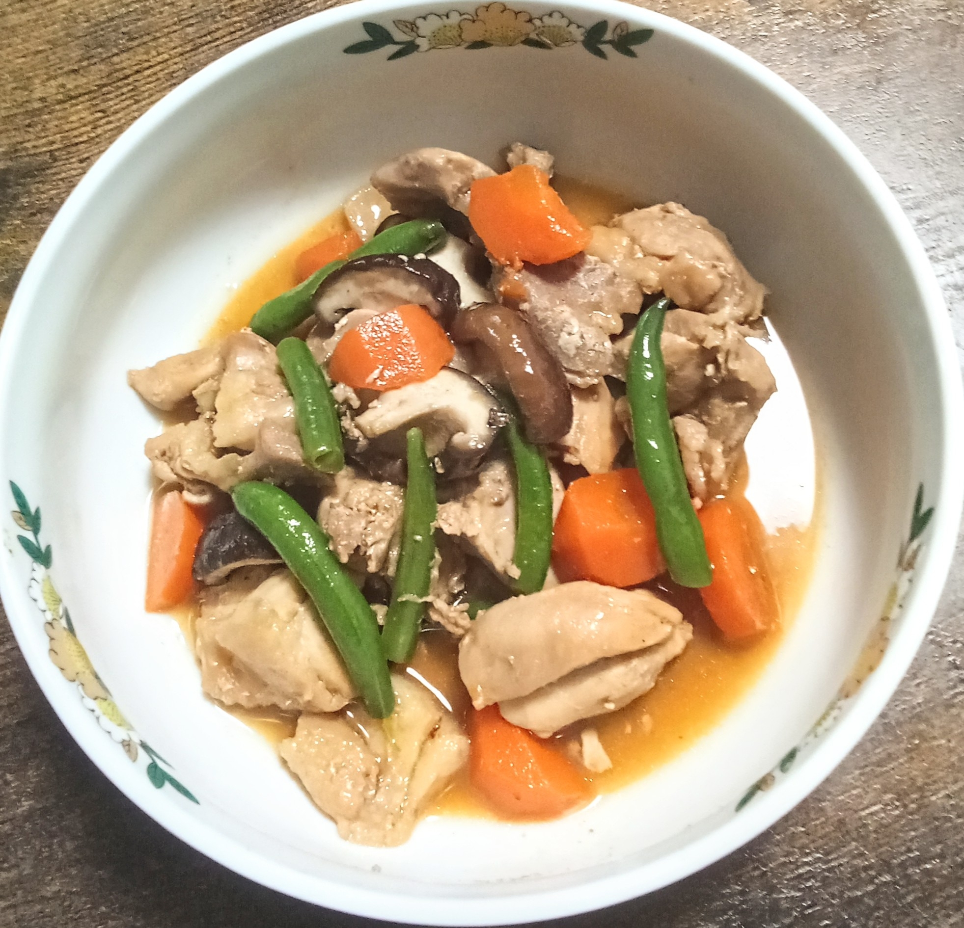 今日の煮物♫鶏もも肉とニンジンとしいたけの煮物
