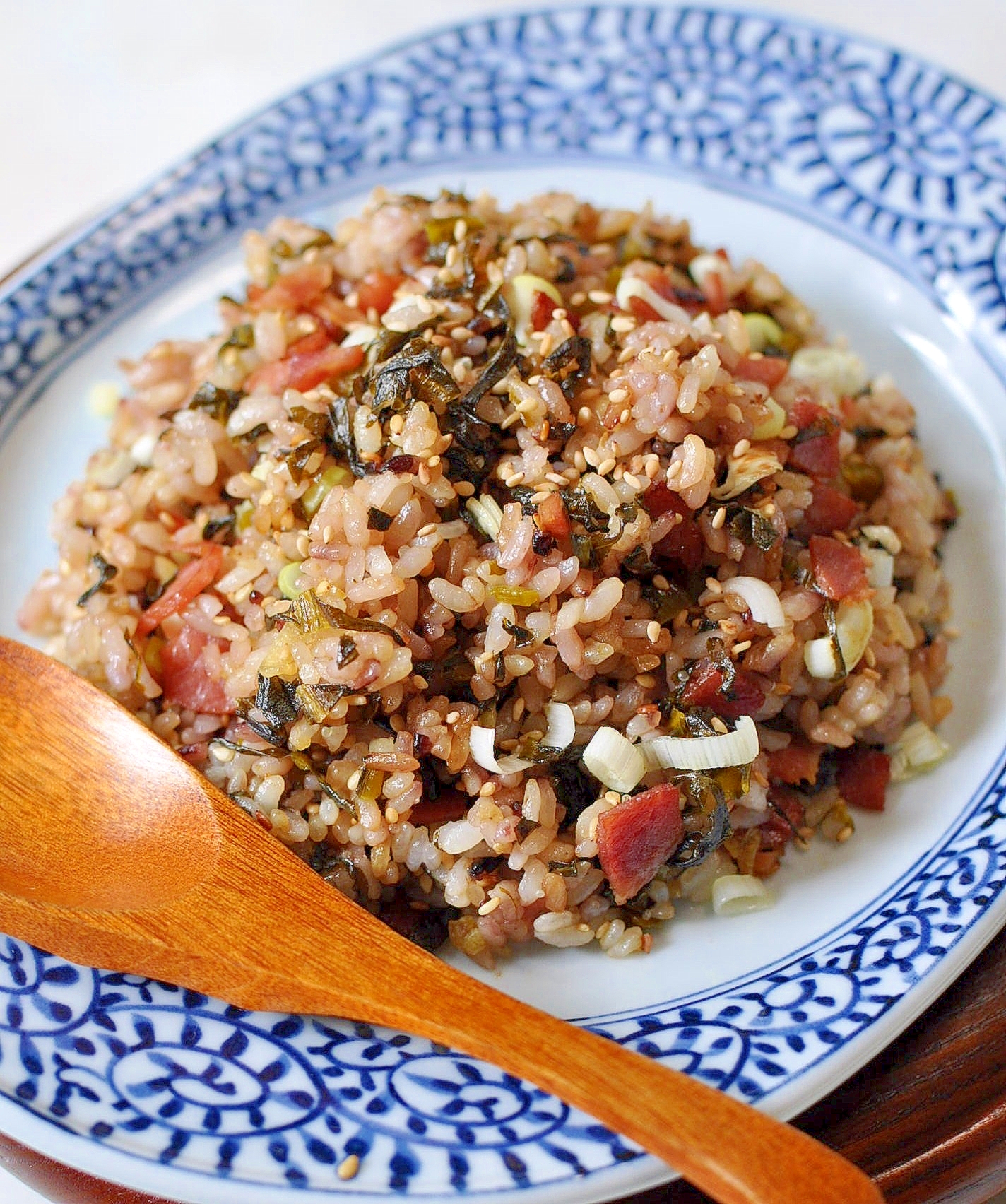 雑穀ご飯で作る高菜チャーハン