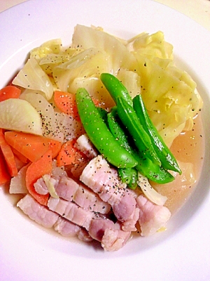 簡単レシピの塩豚＆野菜スープ