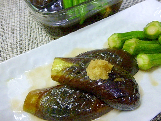 オクラと茄子の常備菜・焼き浸し