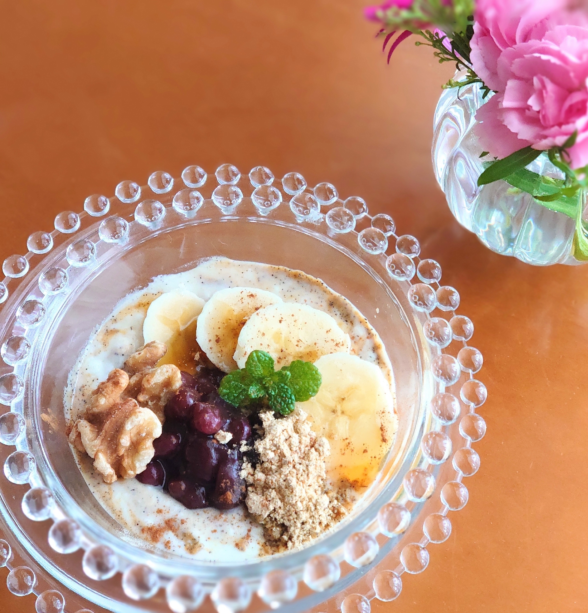 美活しましょᕷ*バナナと小豆のヨーグルトꕤ୭*