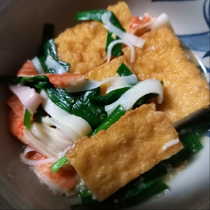 厚揚げとニラの味噌煮