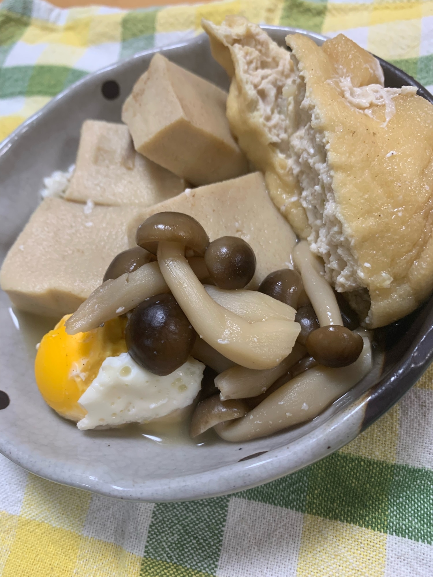 つくね巾着と高野豆腐の煮物