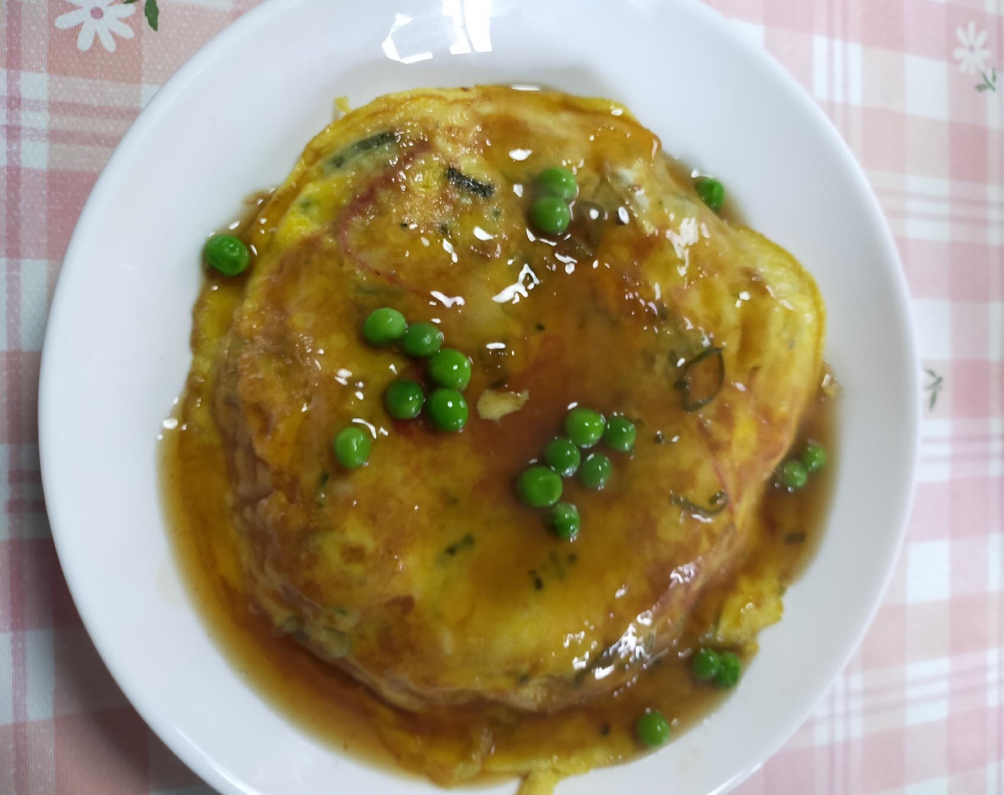 にんにく【旬】カニカマを使ってかに玉風～玉子焼き