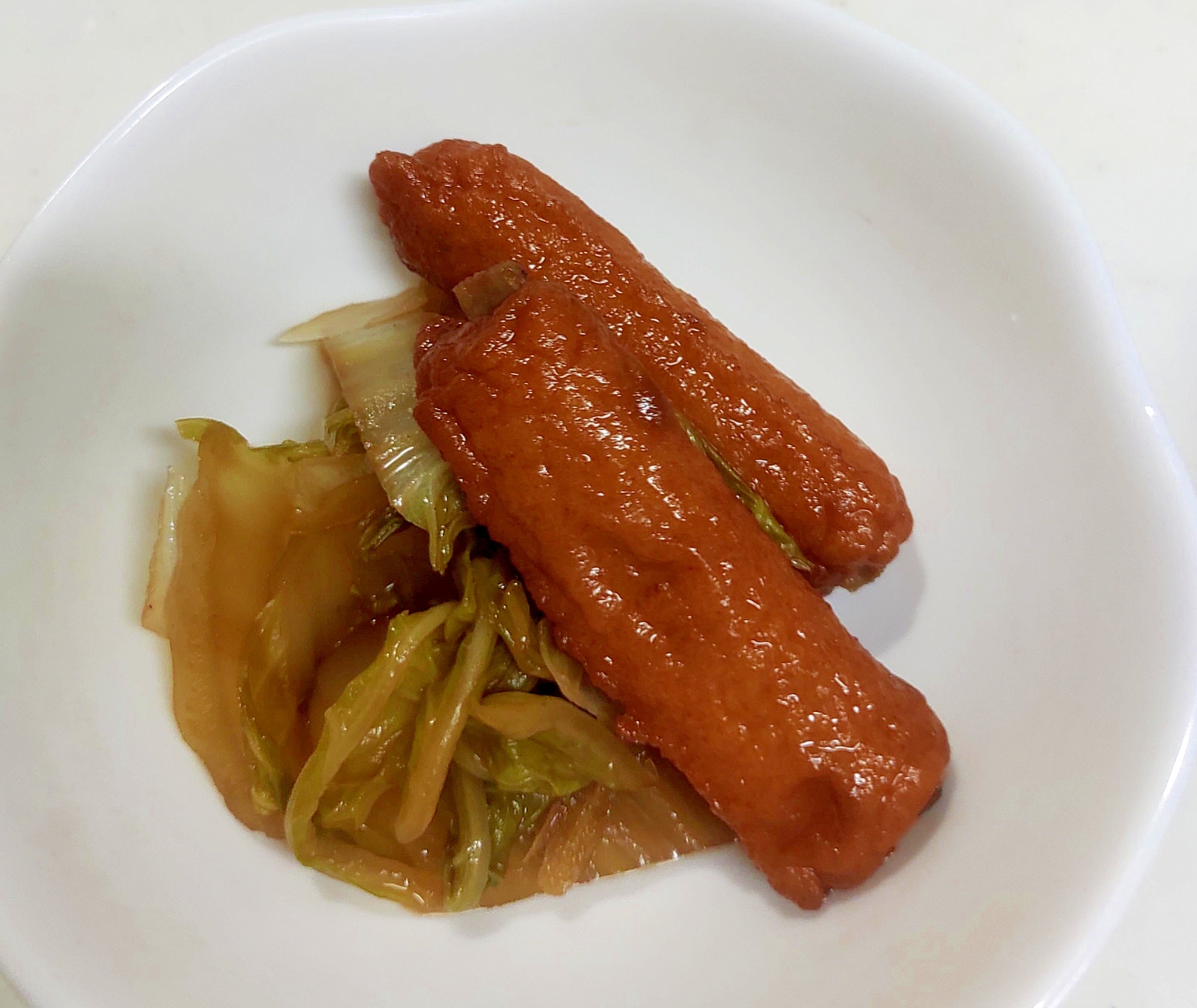 白菜とごぼう天の煮もの