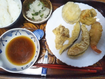 夏野菜いろいろ☘️たっぷり天丼