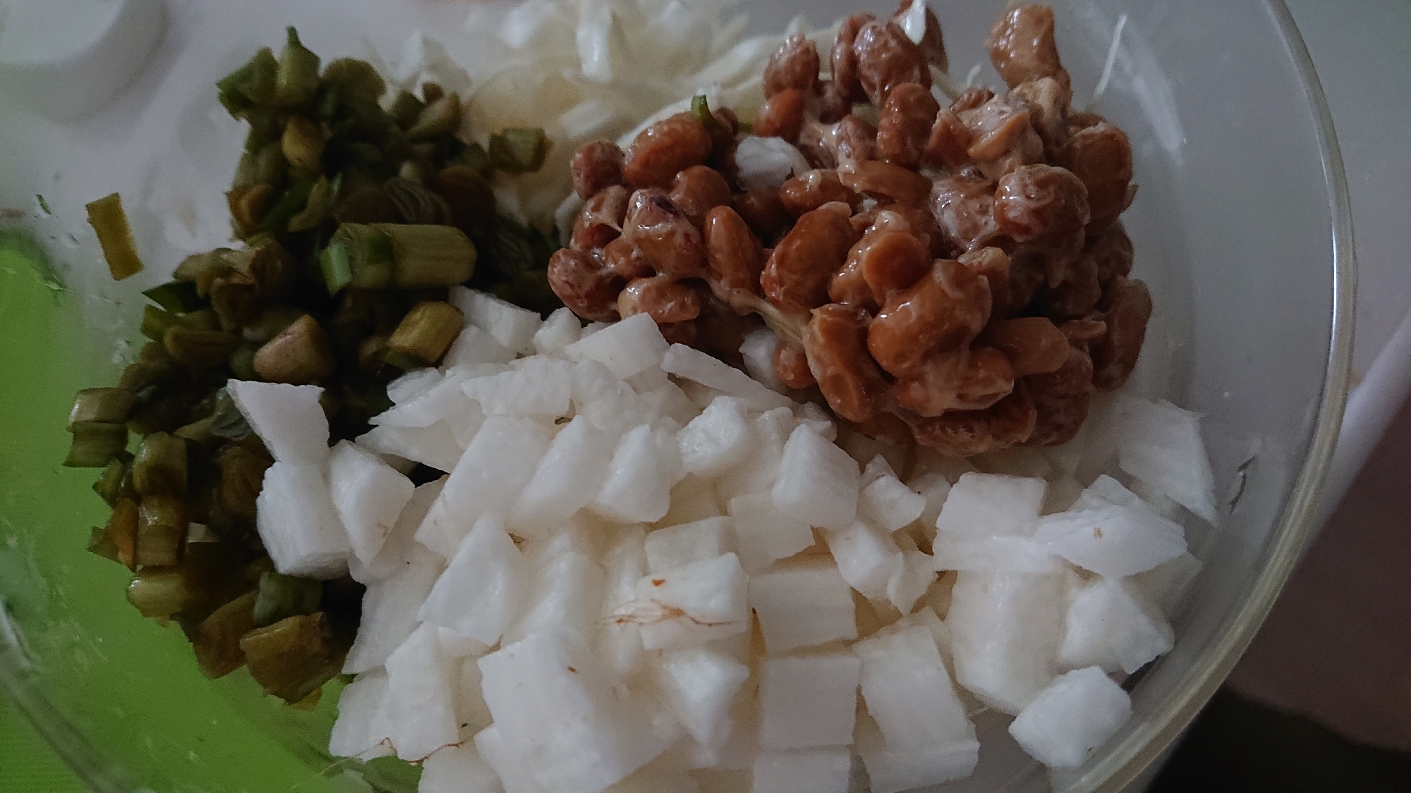 長芋と納豆、ニラのスタミナサラダ