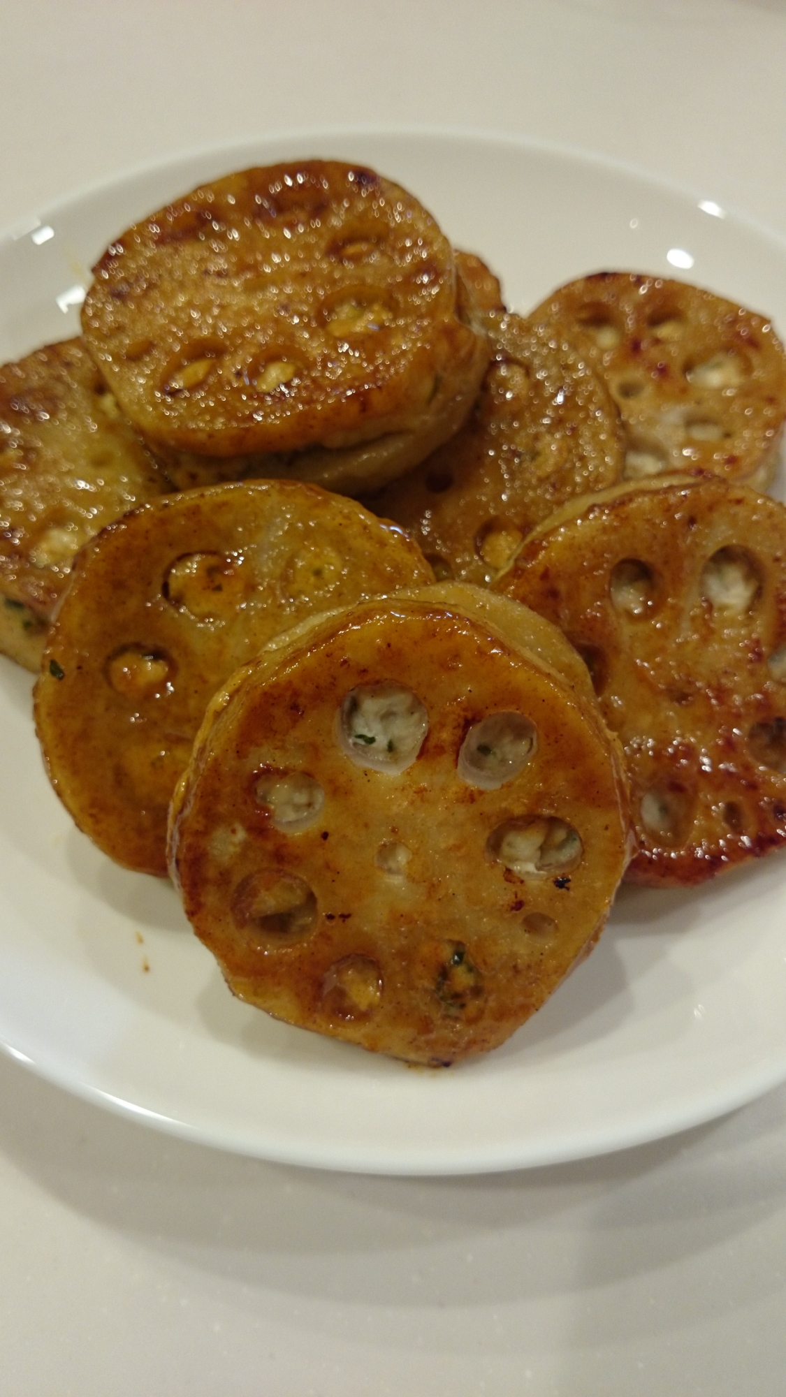 蓮根のはさみ焼き(カレー味)