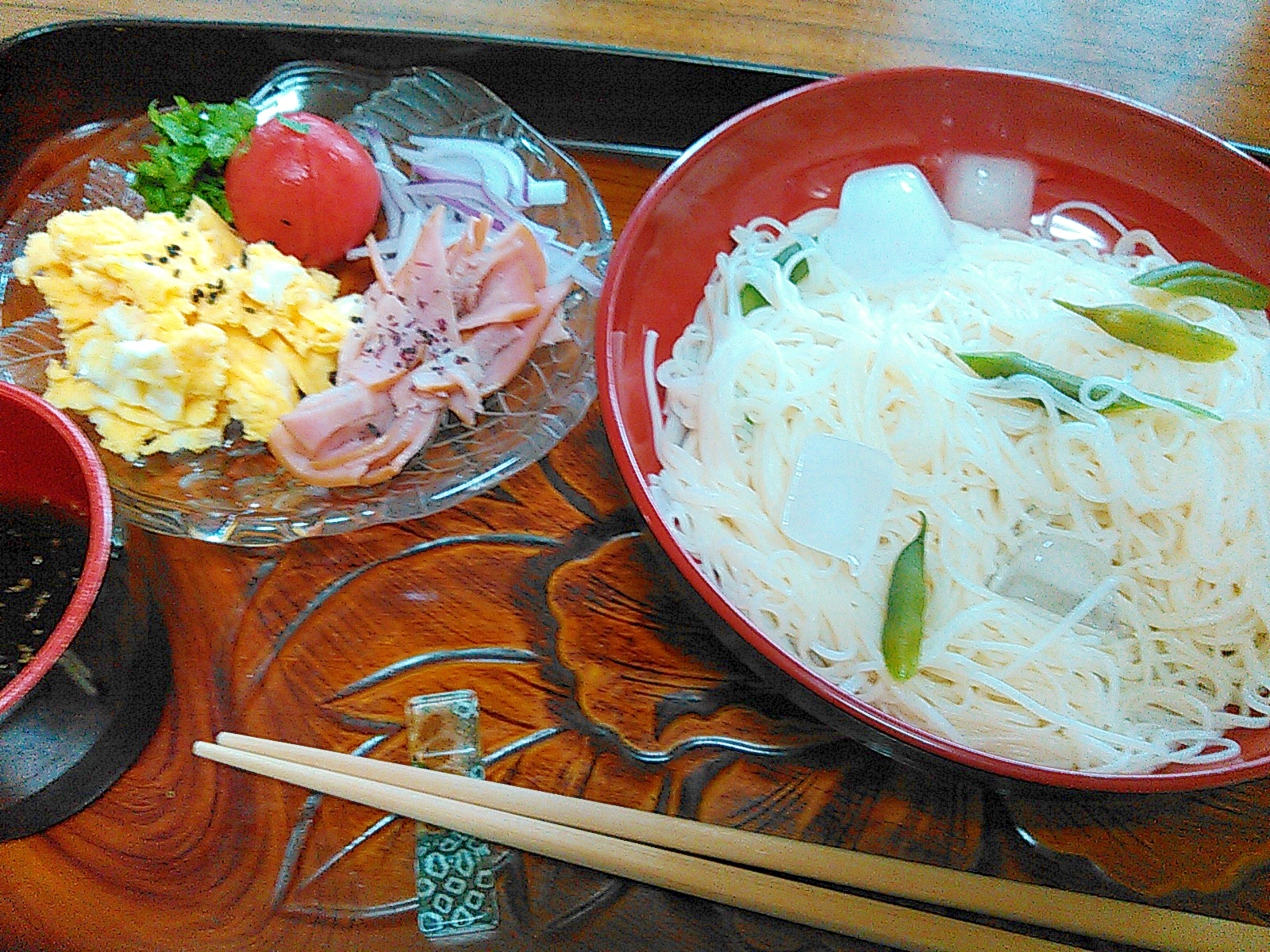 彩り綺麗な素麺ランチ